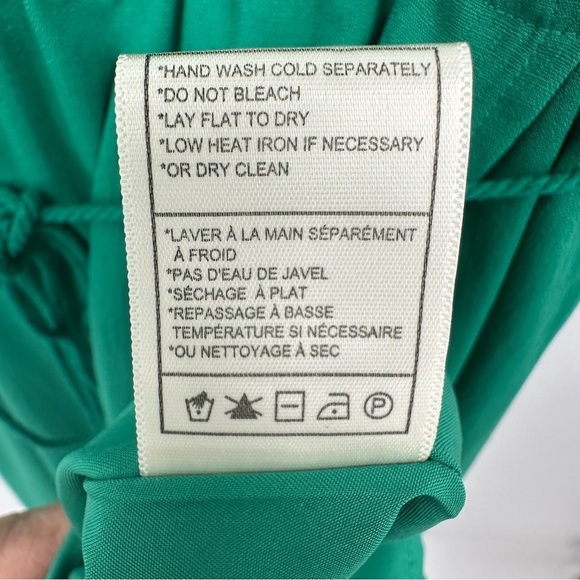 NWT Jack by BB Dakota Maxi Dress Women's Size Small Green Wrap Hi Low with flaws - Picture 7 of 13